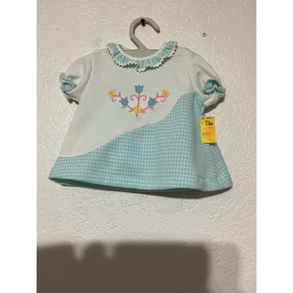 Vintage 80's 70s Little One's Baby Girls Dress Set 12 Mon Original K Mart Tag